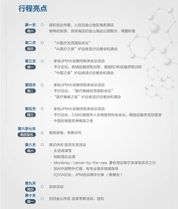 会议日程 19 Jp Morgan 医药健康产业深度考察团 世易化工网